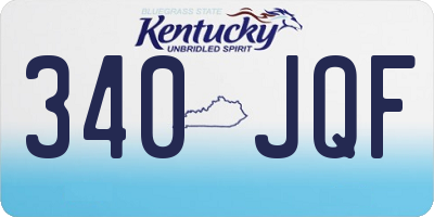 KY license plate 340JQF