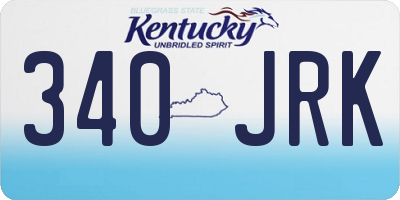 KY license plate 340JRK