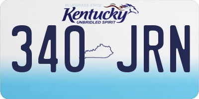 KY license plate 340JRN