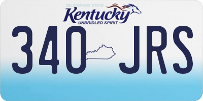 KY license plate 340JRS