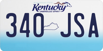KY license plate 340JSA