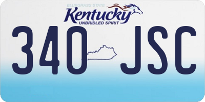 KY license plate 340JSC