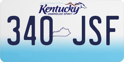 KY license plate 340JSF