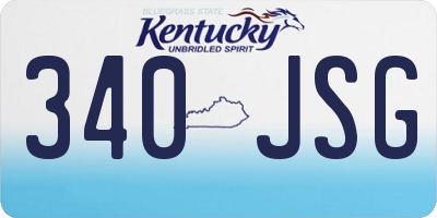 KY license plate 340JSG