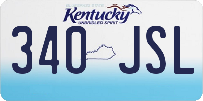 KY license plate 340JSL
