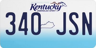 KY license plate 340JSN