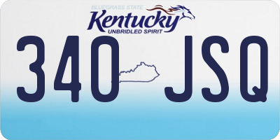KY license plate 340JSQ
