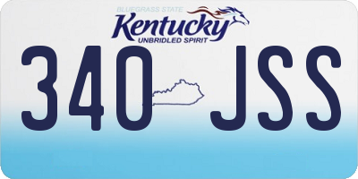 KY license plate 340JSS