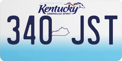 KY license plate 340JST