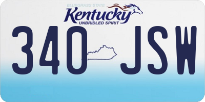 KY license plate 340JSW