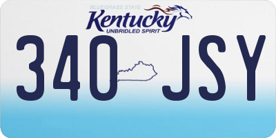 KY license plate 340JSY
