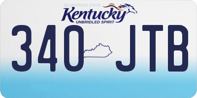 KY license plate 340JTB
