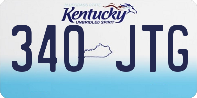 KY license plate 340JTG