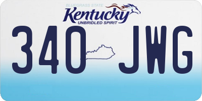 KY license plate 340JWG