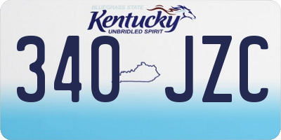 KY license plate 340JZC