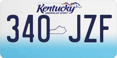 KY license plate 340JZF