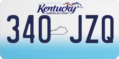 KY license plate 340JZQ