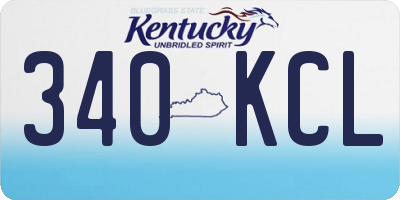 KY license plate 340KCL