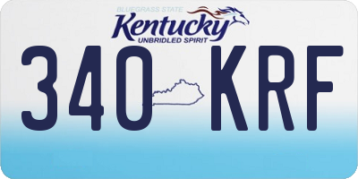 KY license plate 340KRF