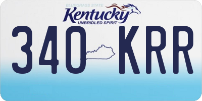 KY license plate 340KRR