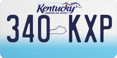 KY license plate 340KXP