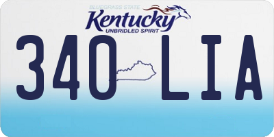 KY license plate 340LIA