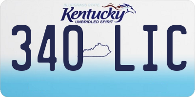 KY license plate 340LIC