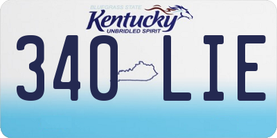 KY license plate 340LIE