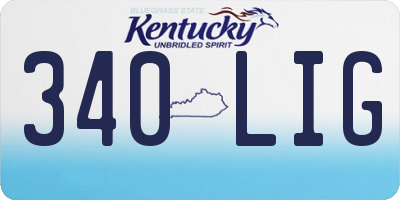 KY license plate 340LIG