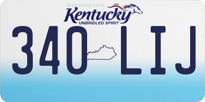 KY license plate 340LIJ