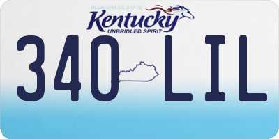 KY license plate 340LIL