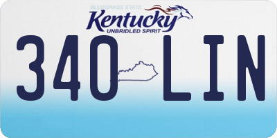 KY license plate 340LIN
