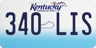 KY license plate 340LIS