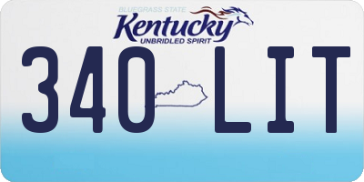 KY license plate 340LIT