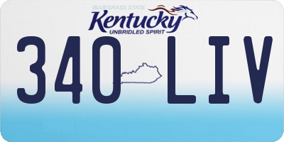 KY license plate 340LIV