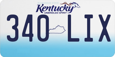 KY license plate 340LIX