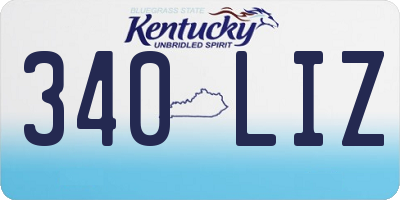 KY license plate 340LIZ