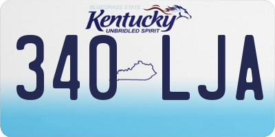 KY license plate 340LJA