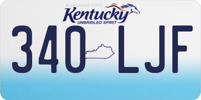 KY license plate 340LJF