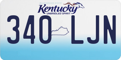 KY license plate 340LJN