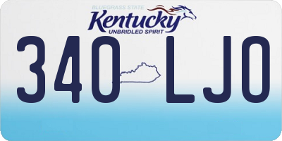 KY license plate 340LJO