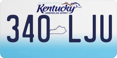 KY license plate 340LJU