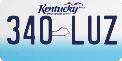 KY license plate 340LUZ