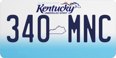 KY license plate 340MNC