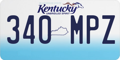 KY license plate 340MPZ