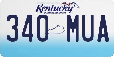 KY license plate 340MUA