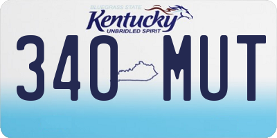 KY license plate 340MUT