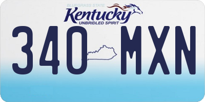 KY license plate 340MXN