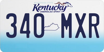 KY license plate 340MXR