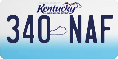KY license plate 340NAF